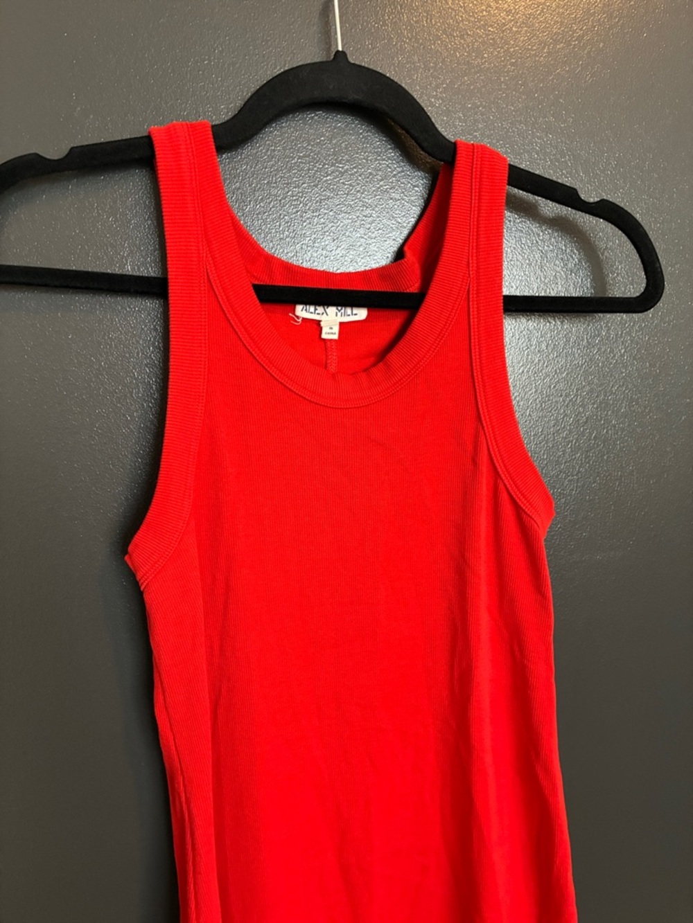 Alex Mill Everyday Rib Stretch Cotton Midi Tank Dress Red Dress Sz S - Picture 7 of 11